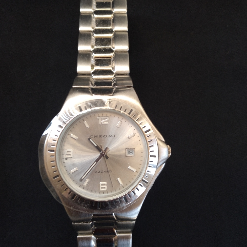 Azzaro chrome quartz watch